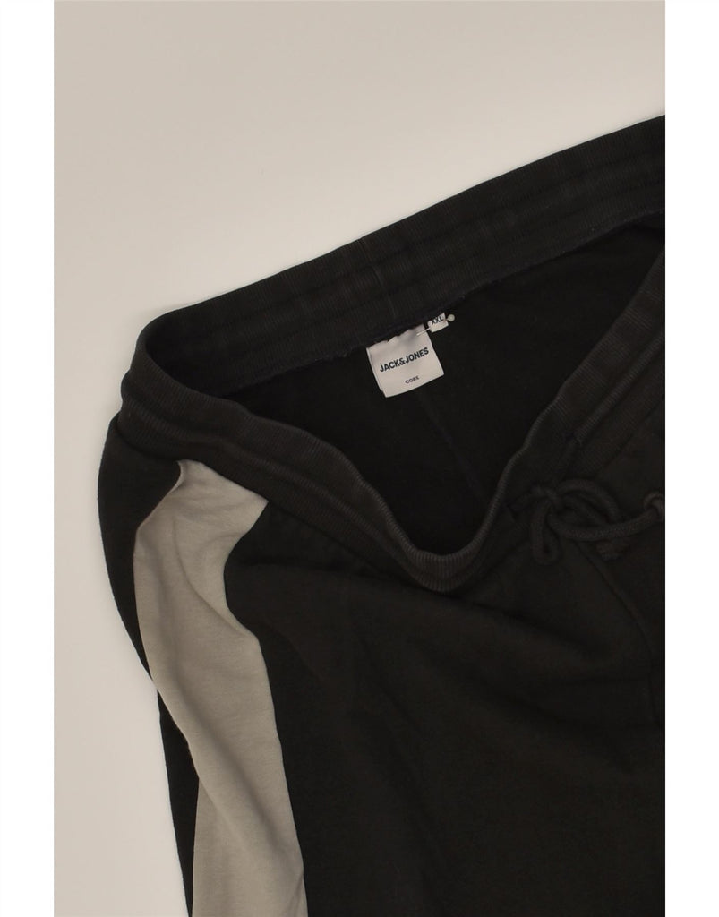 JACK & JONES Mens Graphic Sport Shorts 2XL Black Colourblock Cotton | Vintage Jack & Jones | Thrift | Second-Hand Jack & Jones | Used Clothing | Messina Hembry 