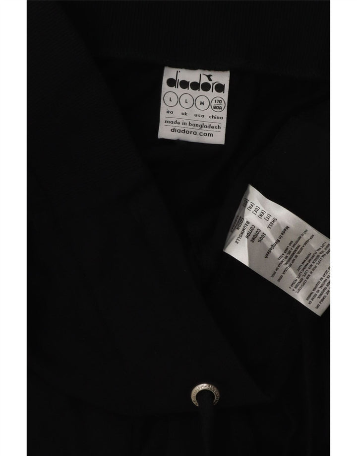 Diadora Womens Tracksuit Trousers Joggers UK 16 Large Black Cotton