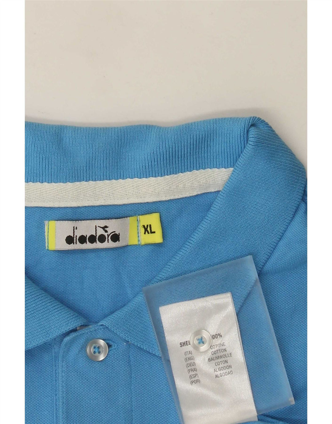 Diadora Mens Polo Shirt XL Blue Cotton