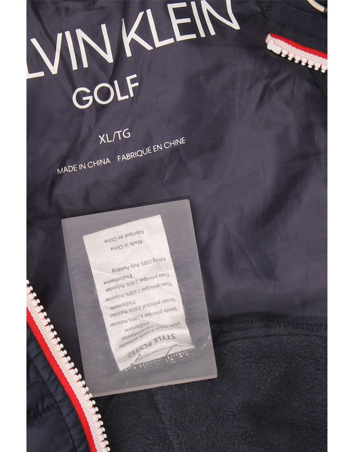 CALVIN KLEIN Mens Padded Gilet UK 42 XL Navy Blue Polyester