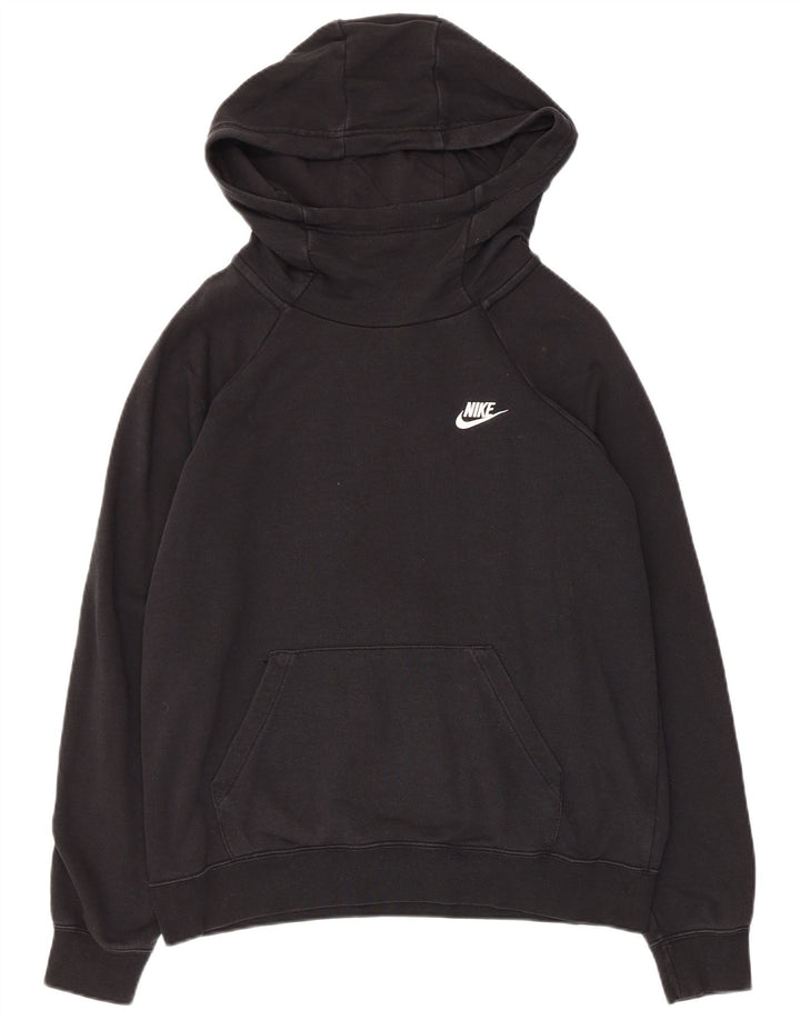NIKE Mens Hoodie Jumper Medium Black Cotton