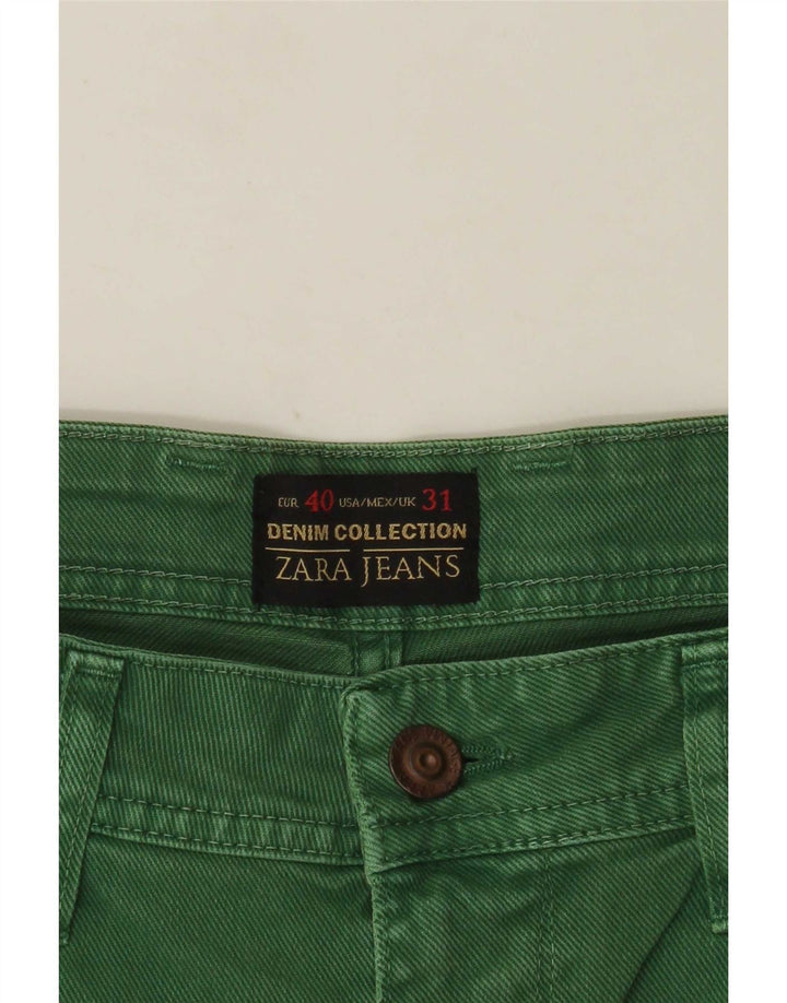 Zara Mens Denim Shorts EU 40 Medium W31 Green