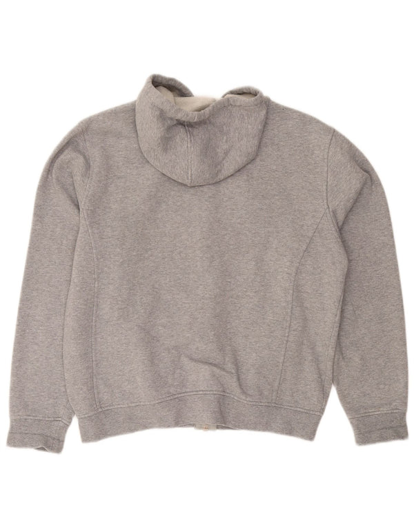 Fila Mens Graphic Zip Hoodie Sweater Large Grey Flecked Cotton