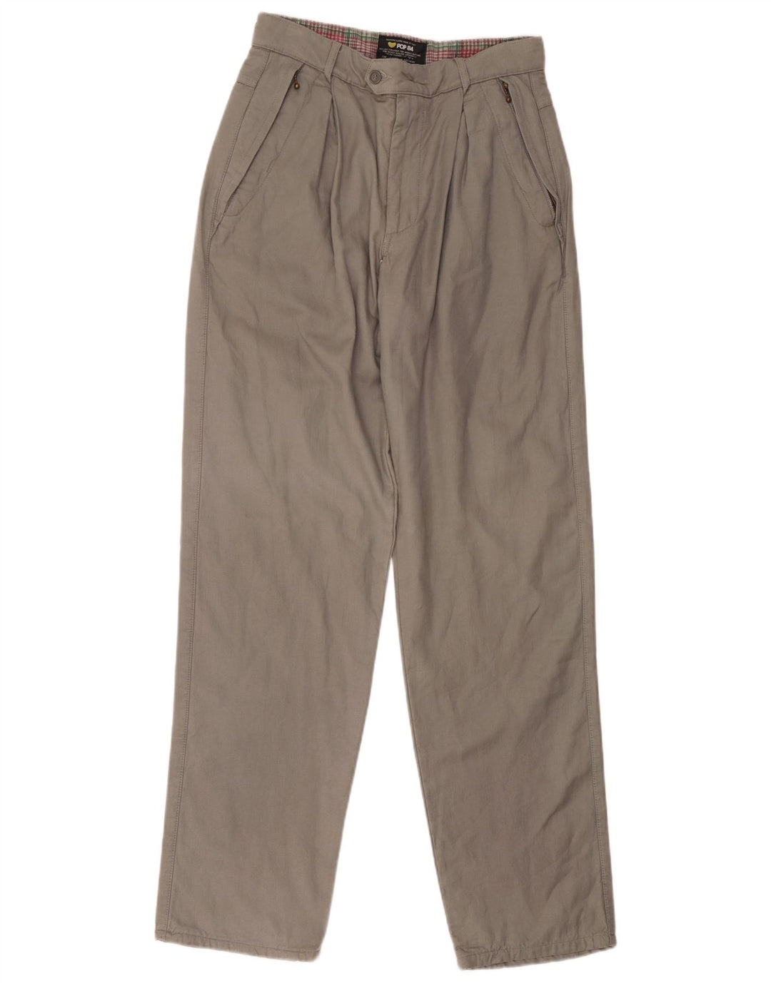 POP 84 Mens Pegged Suit Trousers W34 L34 Grey Viscose