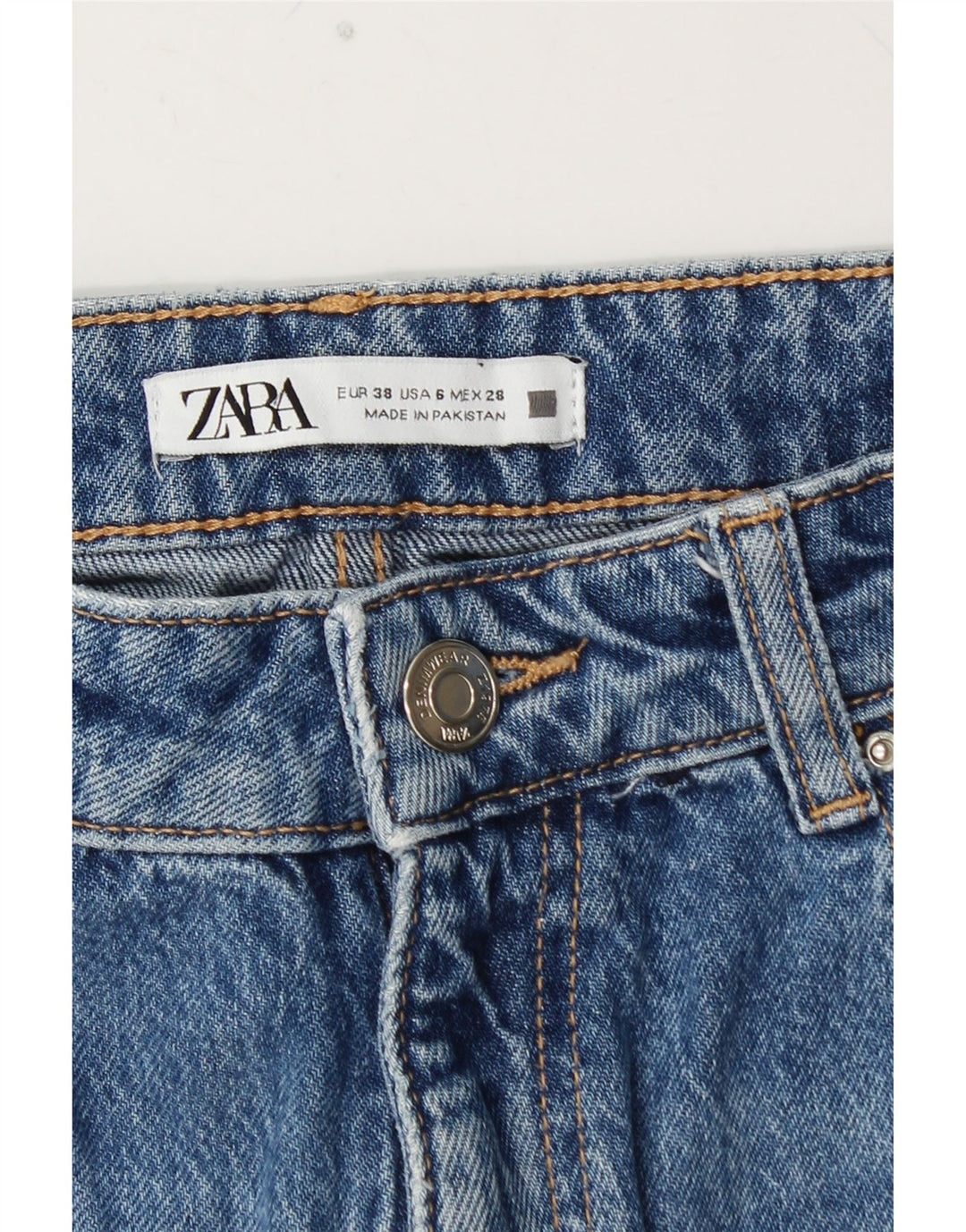 ZARA Womens High Waist Tapered Jeans EU 38 Small W28 L28 Blue