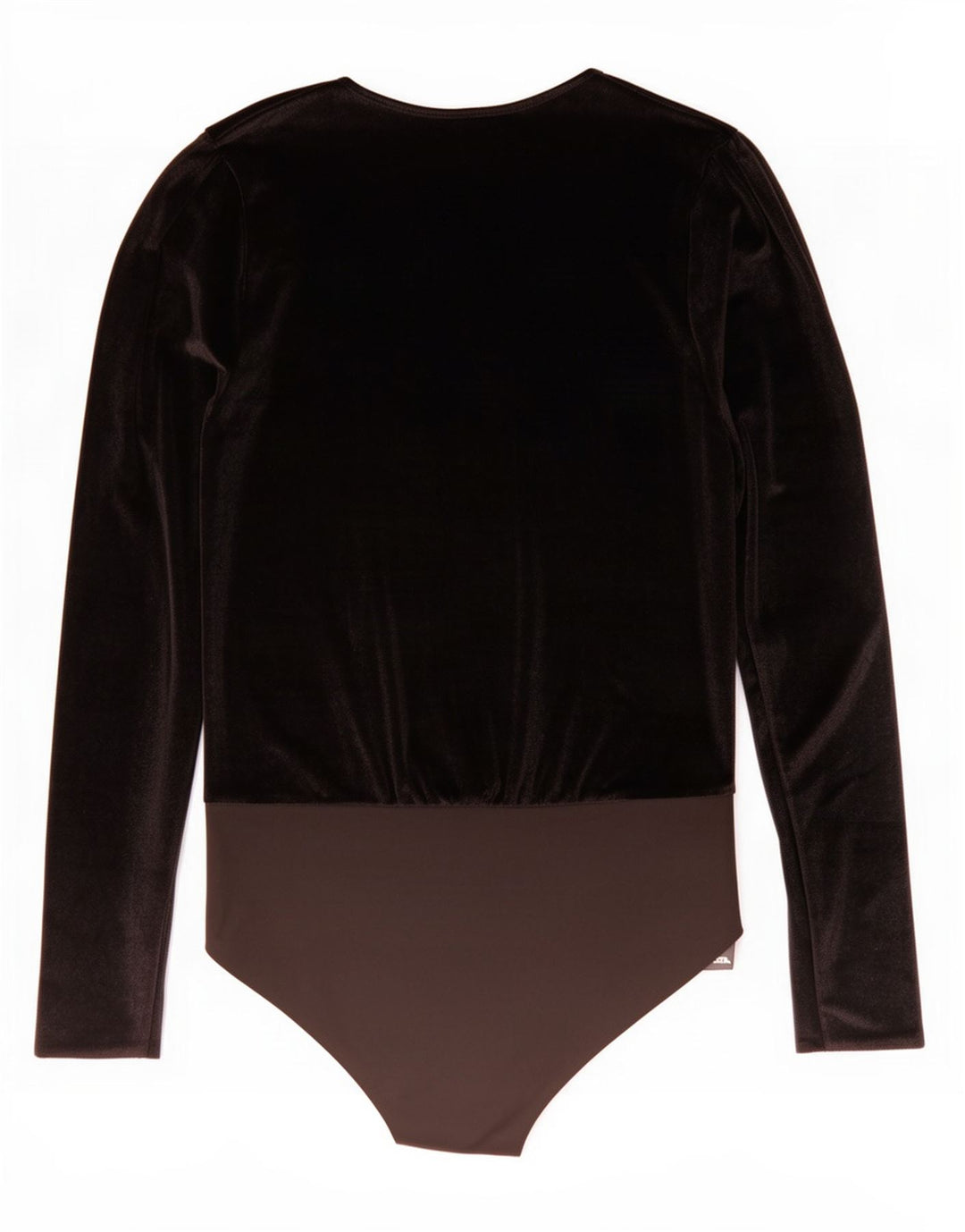 Zara Womens Long Sleeve Velour Bodysuit UK 12 Medium Black Colourblock