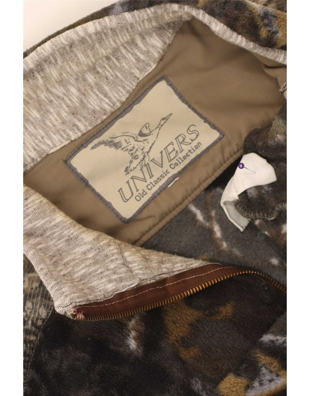 Univers Mens Fleece Jacket UK 42 XL Multicoloured Camouflage Polyester