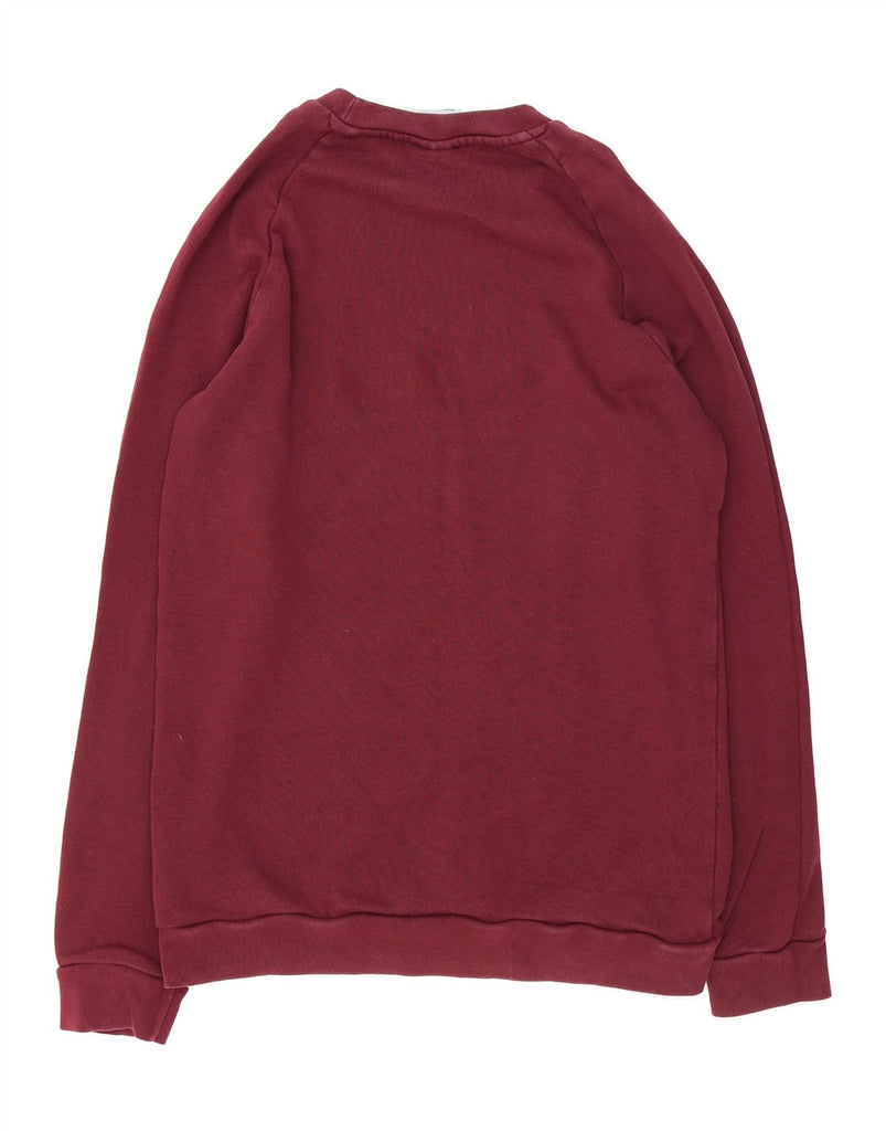ADIDAS Mens Graphic Sweatshirt Jumper Small Burgundy Cotton Vintage Adidas and Second-Hand Adidas from Messina Hembry 