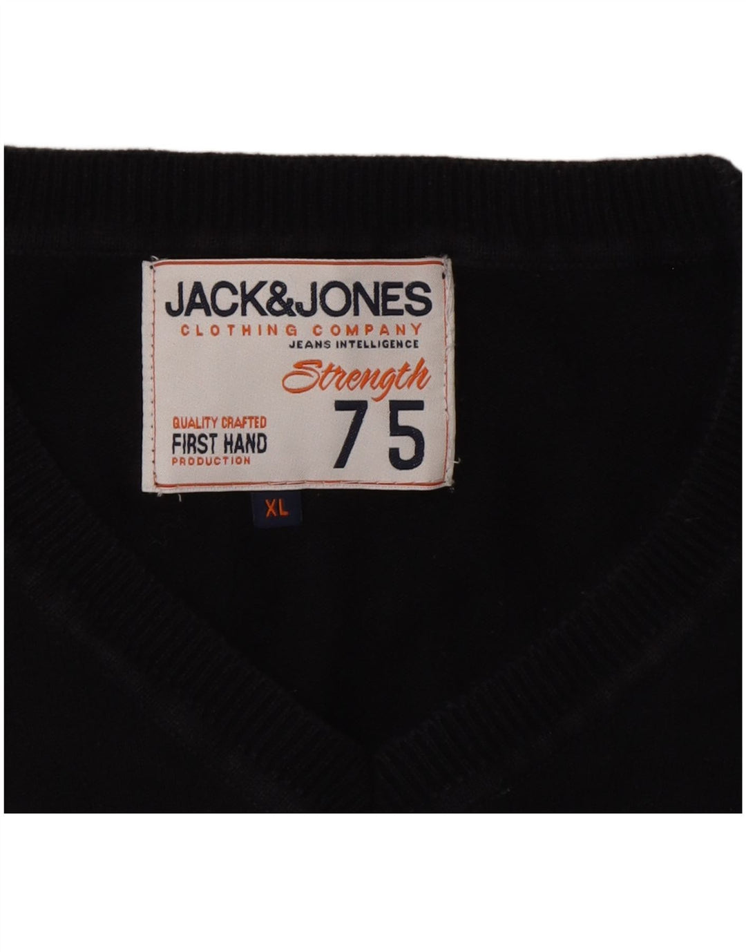 Jack & Jones Mens V-Neck Jumper Sweater XL Navy Blue