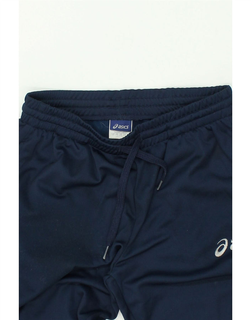 ASICS Boys Tracksuit Trousers 13-14 Years Navy Blue Polyester | Vintage Asics | Thrift | Second-Hand Asics | Used Clothing | Messina Hembry 