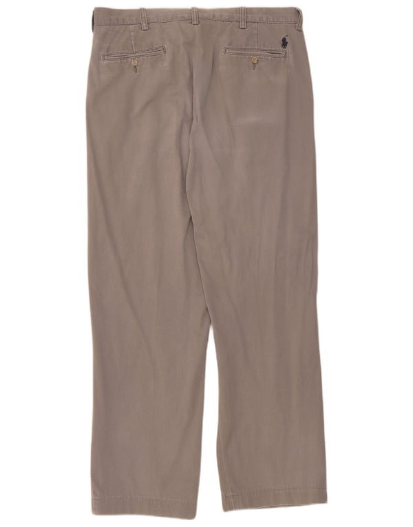 Polo Ralph Lauren Mens Straight Chino Trousers W34 L30 Grey Cotton