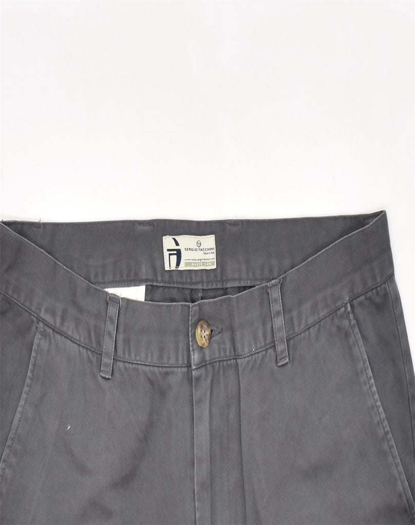 SERGIO TACCHINI Mens Straight Chino Trousers W36 L29 Grey Cotton | Vintage | Thrift | Second-Hand | Used Clothing | Messina Hembry 