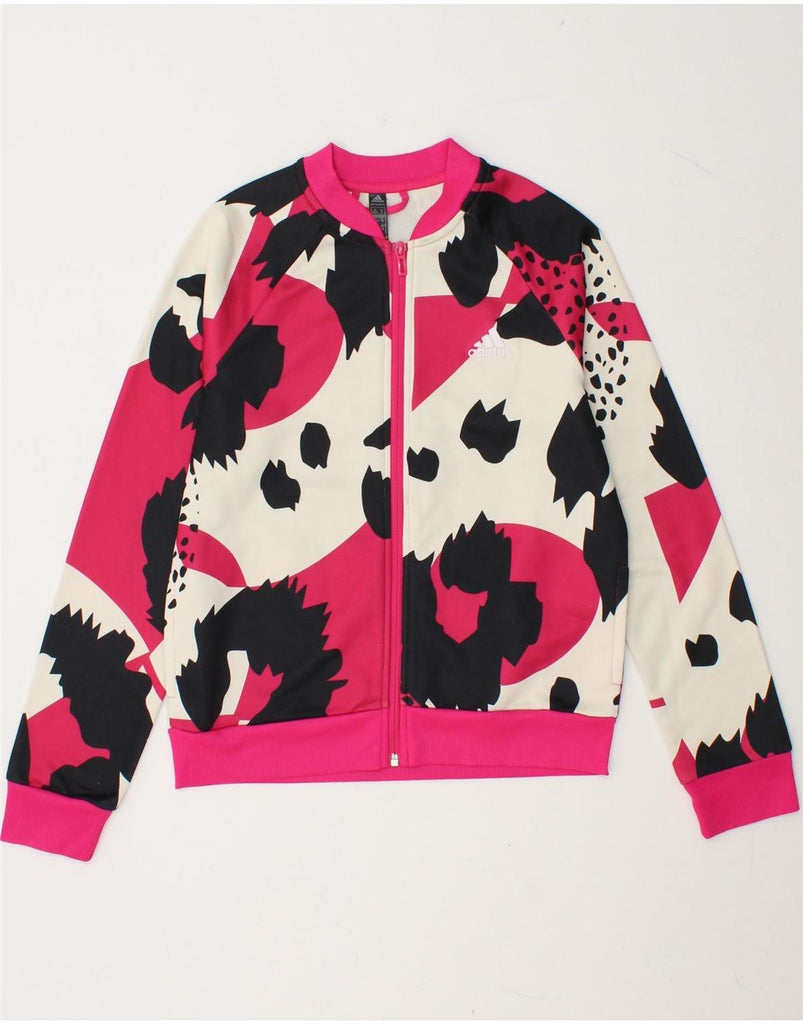 ADIDAS Girls Aeroready Tracksuit Top Jacket 14-15 Years Pink Colourblock Vintage Adidas and Second-Hand Adidas from Messina Hembry 