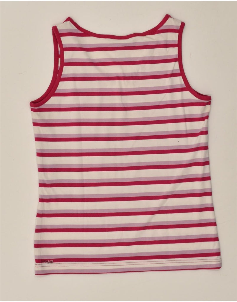 ADIDAS Womens Vest Top UK 14 Medium  Pink Striped | Vintage Adidas | Thrift | Second-Hand Adidas | Used Clothing | Messina Hembry 