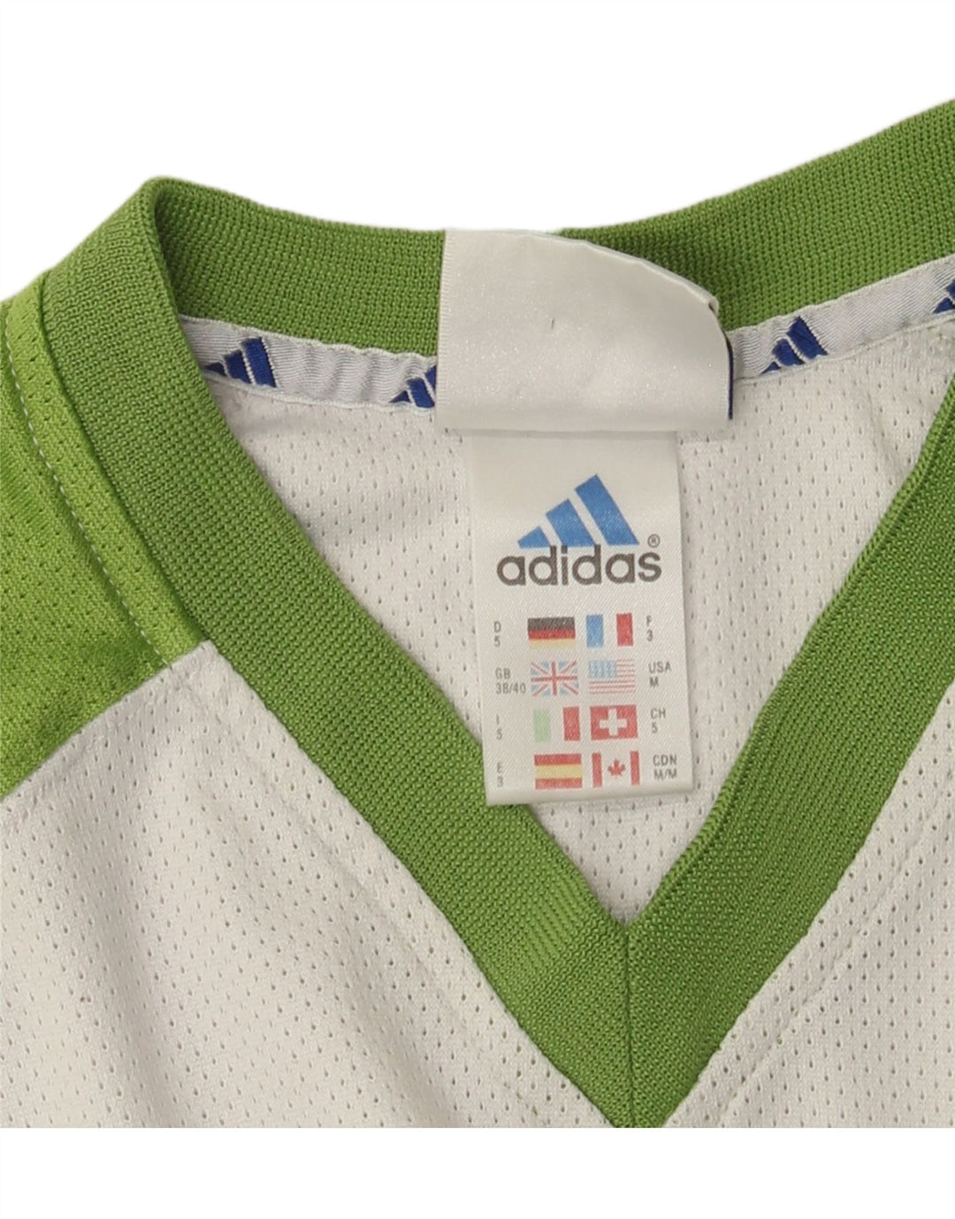 Adidas Mens Graphic T-Shirt Top UK 38/40 Medium White Colourblock Polyester