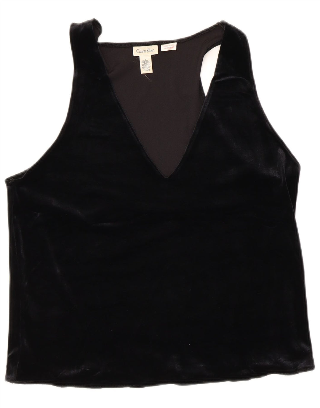 CALVIN KLEIN Womens Sleeveless Blouse Top UK 14 Large Black Polyester