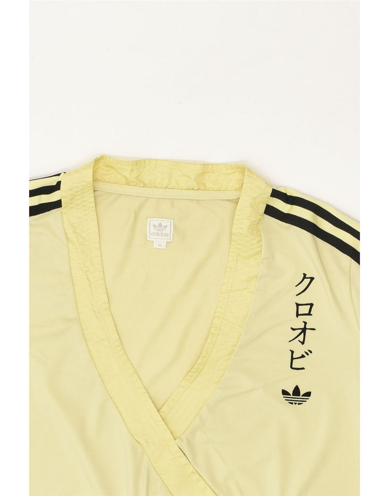 ADIDAS Womens Short Sleeve Pullover Tracksuit Top EU 46 Large Yellow | Vintage Adidas | Thrift | Second-Hand Adidas | Used Clothing | Messina Hembry 
