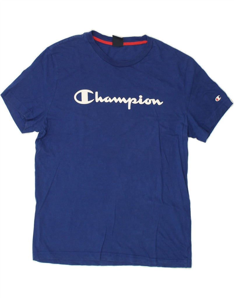 CHAMPION Mens Graphic T-Shirt Top Large Navy Blue Cotton | Vintage Champion | Thrift | Second-Hand Champion | Used Clothing | Messina Hembry 