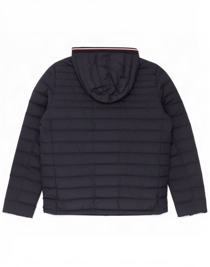 Tommy Hilfiger Mens Hooded Padded Jacket UK 40 Large Navy Blue Polyester