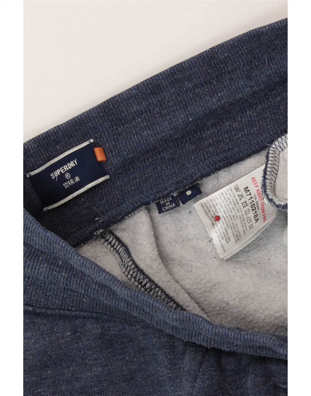Superdry Mens Sport Shorts Small  Navy Blue Flecked Cotton