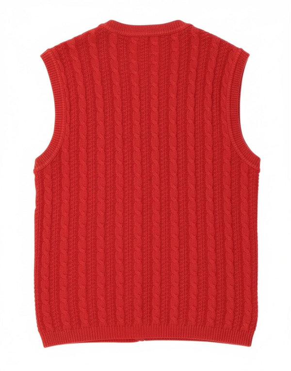 Eastex Womens Sleeveless Cardigan Sweater UK 10 Small Red Acrylic