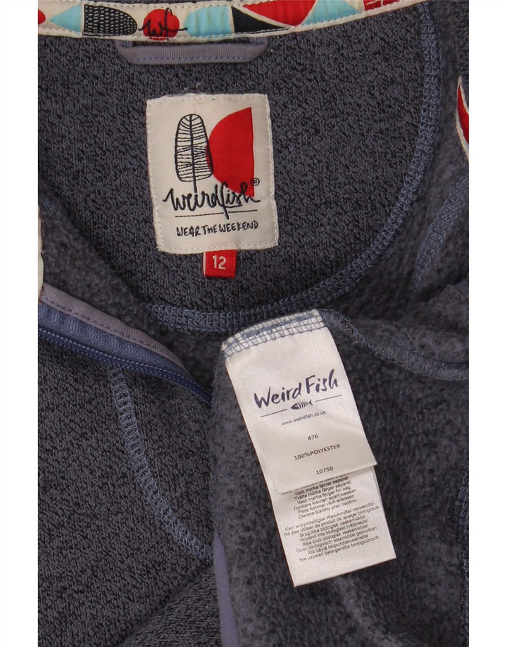 Weird Fish Womens Tracksuit Top Jacket UK 12 Medium Navy Blue Flecked