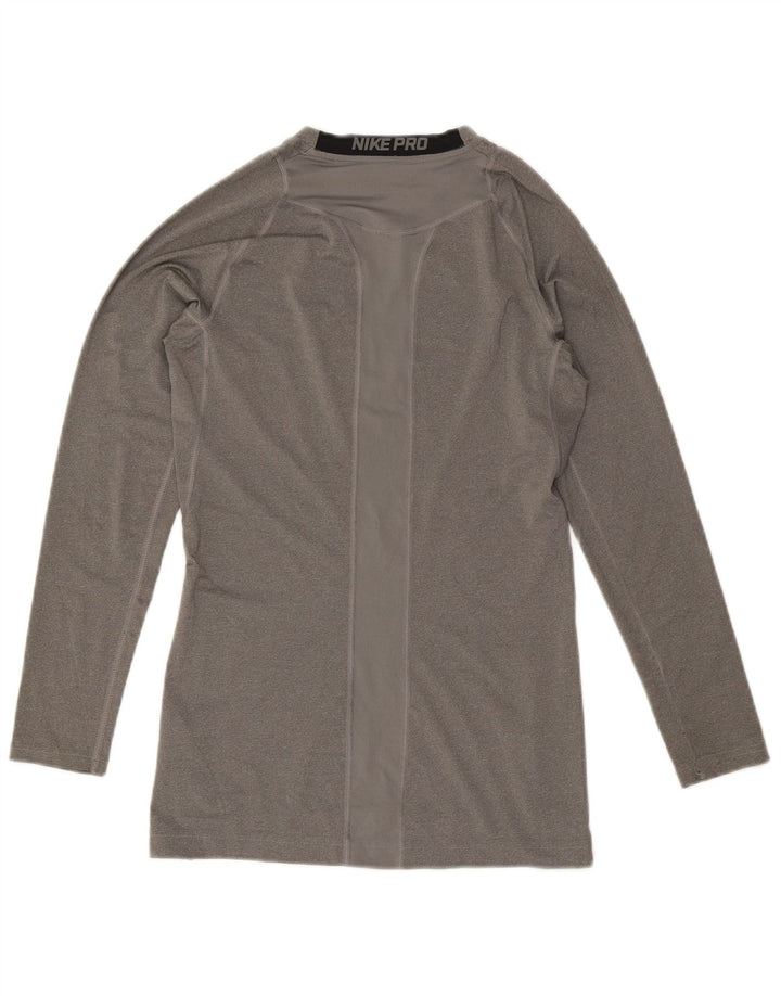 Nike Mens Dri Fit Top Long Sleeve Medium Grey Colourblock Polyester