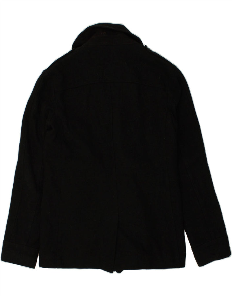 VINTAGE Mens Pea Coat UK 36 Small Black | Vintage Vintage | Thrift | Second-Hand Vintage | Used Clothing | Messina Hembry 