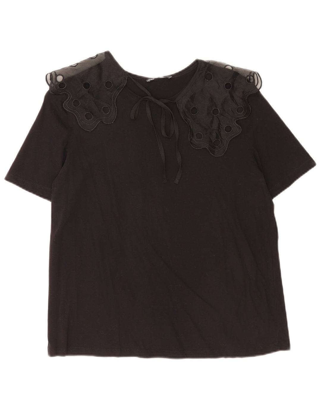 Zara Womens Blouse Top UK 10 Small Black