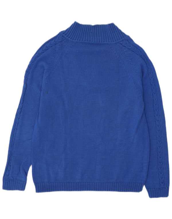 Vintage Mens V-Neck Jumper Sweater Medium Blue