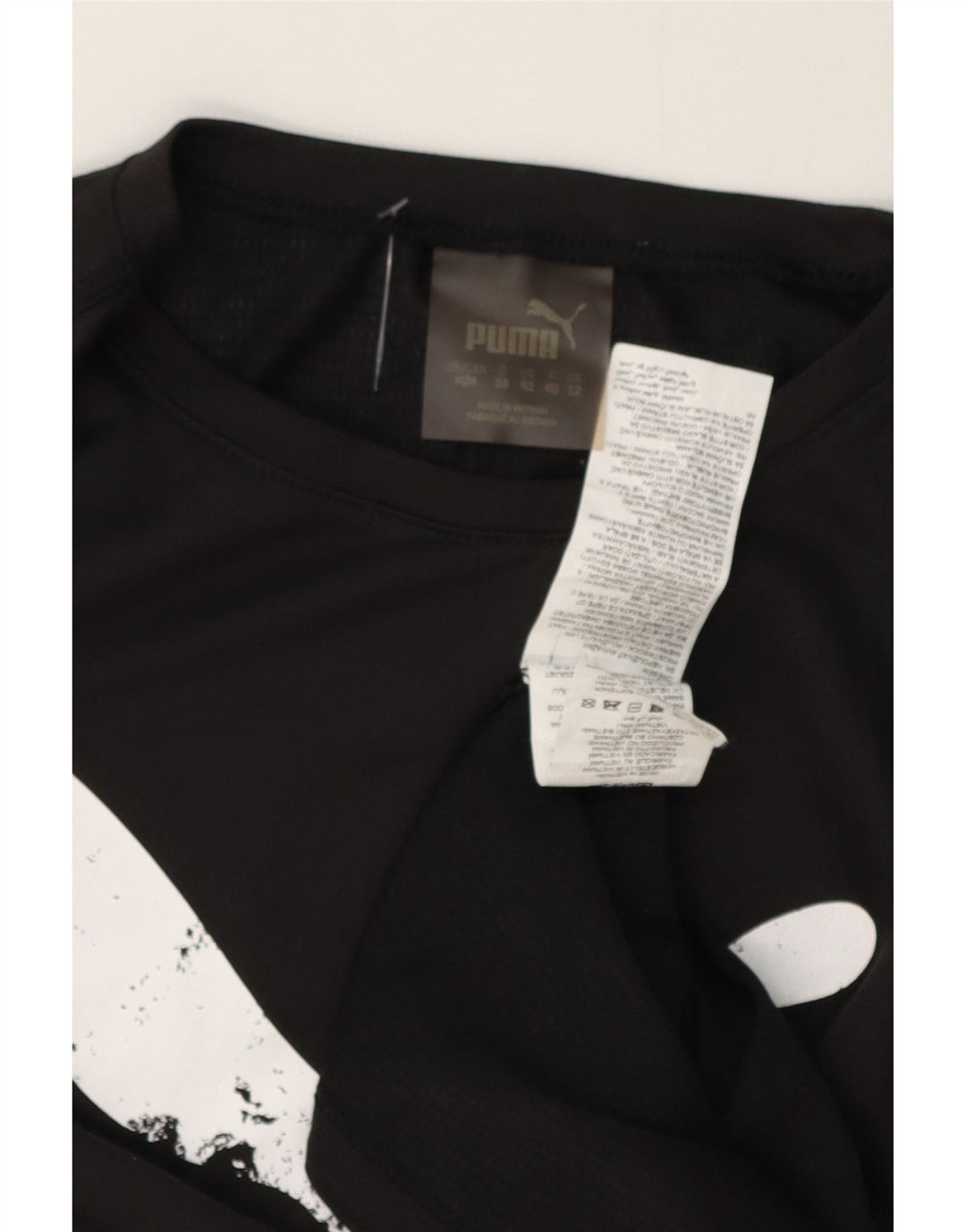 PUMA Womens Graphic T-Shirt Top UK 12 Medium Black Polyester