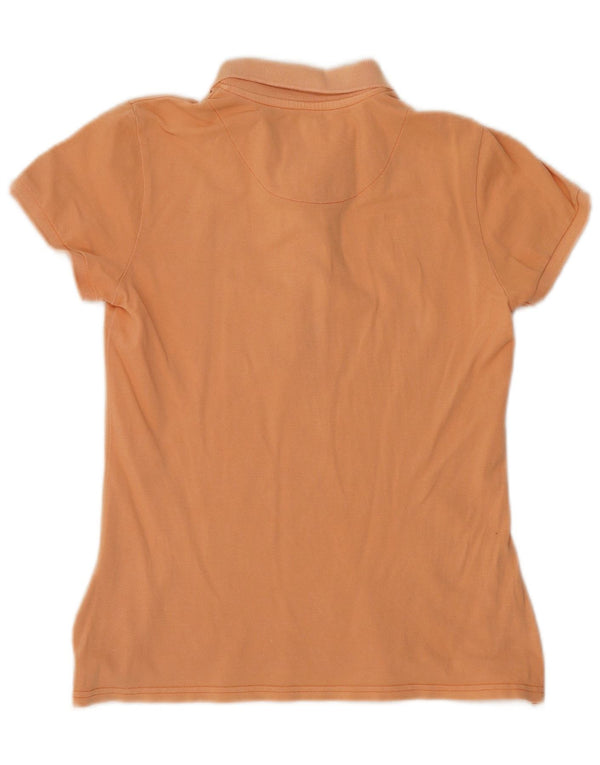Refrigue Womens Polo Shirt UK 14 Large Orange Cotton