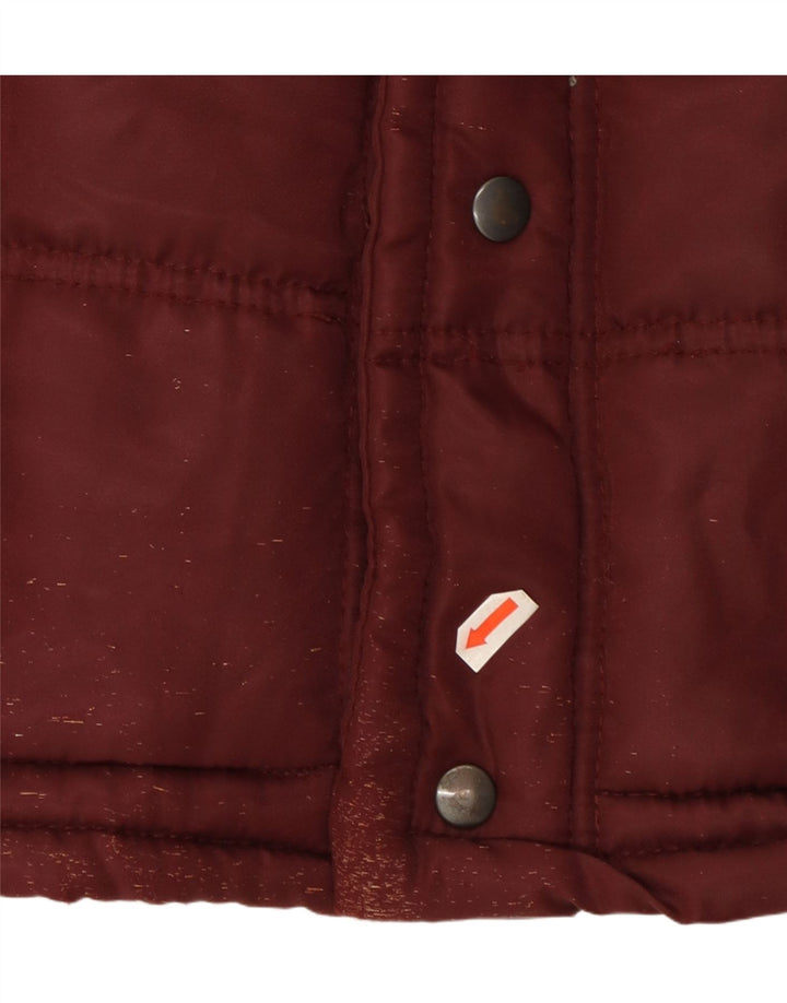 Vintage Mens Padded Gilet UK 38 Medium Maroon Colourblock