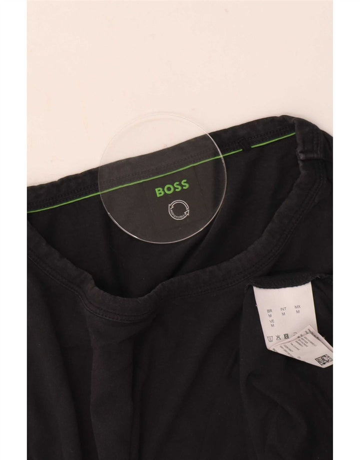 Hugo Boss Mens T-Shirt Top Medium Black Cotton