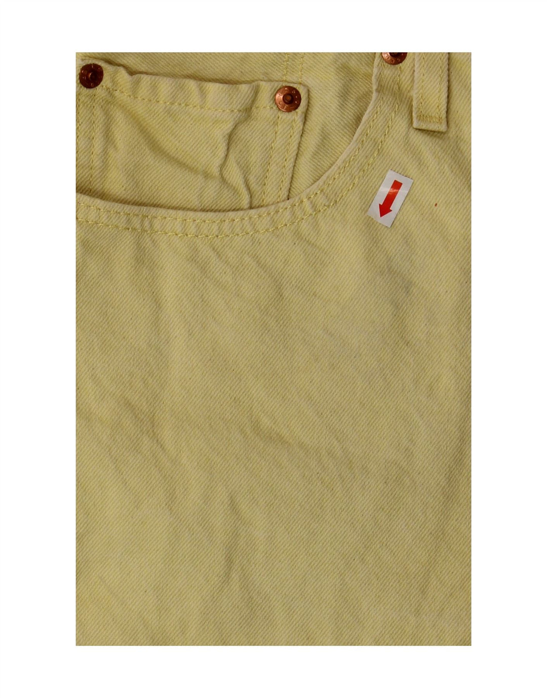 LEVI'S Womens 501 Denim Shorts W32 Large Yellow Cotton