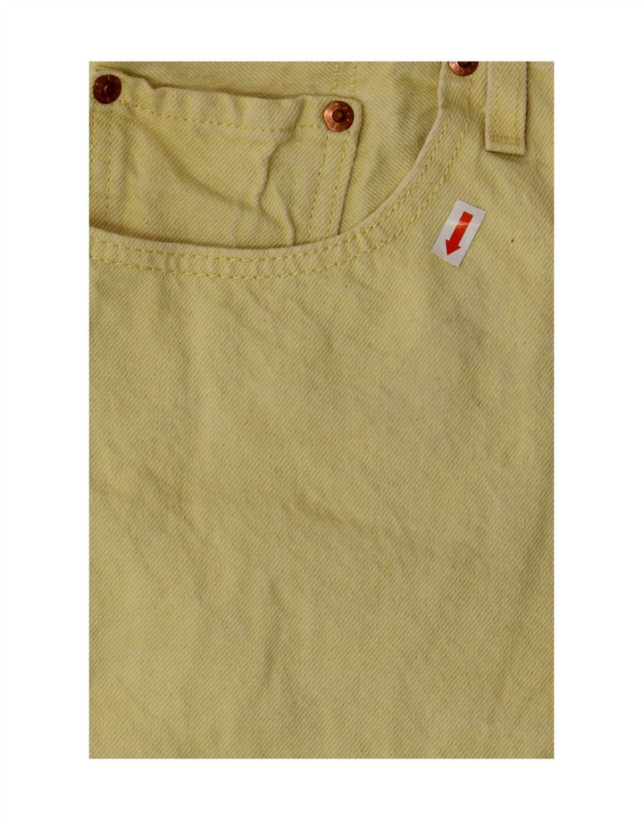 LEVI'S Womens 501 Denim Shorts W32 Large Yellow Cotton
