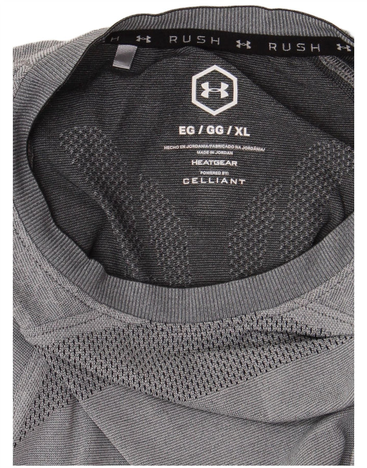 Under Armour Mens Heat Gear T-Shirt Top XL Grey