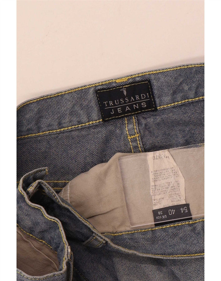 Trussardi Mens Straight Jeans W38 L36 Blue Cotton