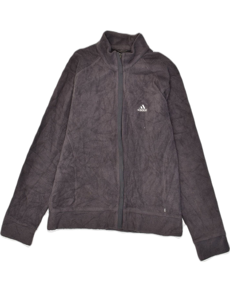 ADIDAS Womens Fleece Jacket UK 10 Small Grey Polyester | Vintage Adidas | Thrift | Second-Hand Adidas | Used Clothing | Messina Hembry 