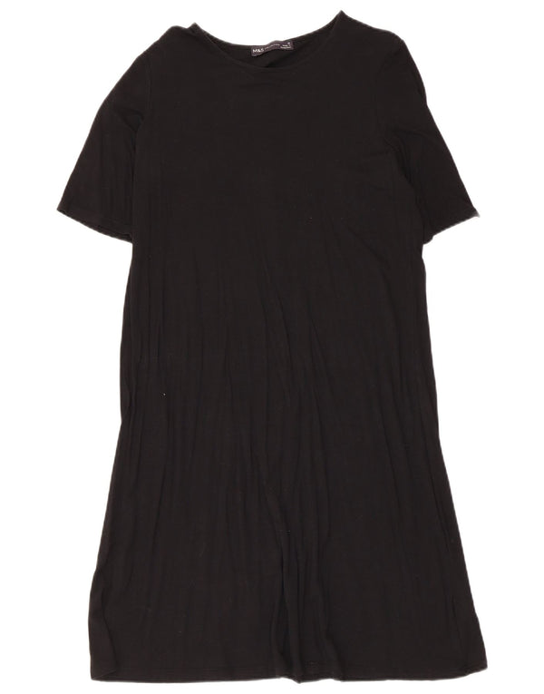 Marks & Spencer Womens T-Shirt Dress UK 12 Medium Black Viscose