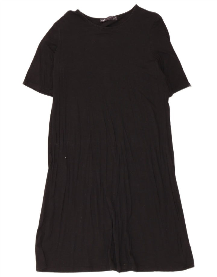 Marks & Spencer Womens T-Shirt Dress UK 12 Medium Black Viscose