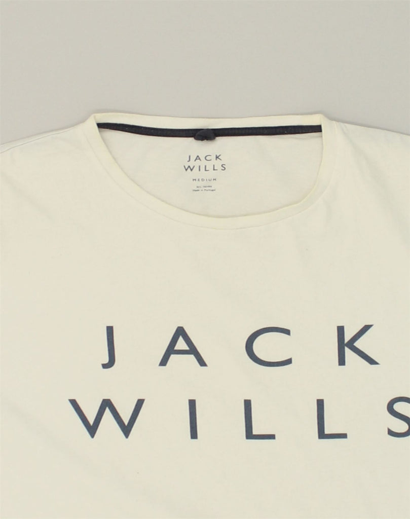 JACK WILLS Mens Graphic T-Shirt Top Medium White Cotton | Vintage Jack Wills | Thrift | Second-Hand Jack Wills | Used Clothing | Messina Hembry 