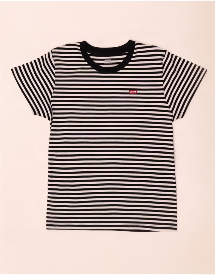 Levi's Womens T-Shirt Top UK 10 Small Black Striped