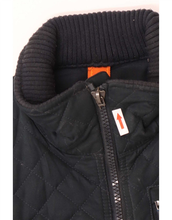 Superdry Mens Quilted Jacket UK 36 Small Green Polyester