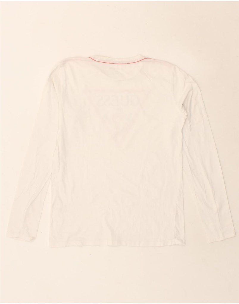 GUESS Boys Graphic Top Long Sleeve 13-14 Years White Vintage Guess and Second-Hand Guess from Messina Hembry 