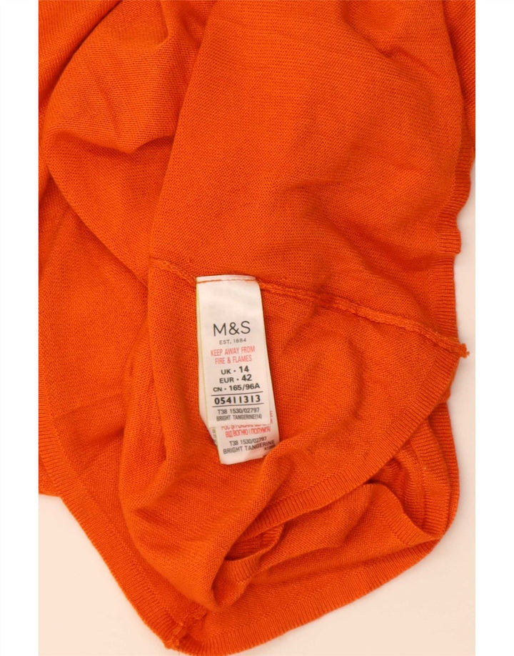Marks & Spencer Womens Blouse Top UK 14 Medium Orange Acrylic