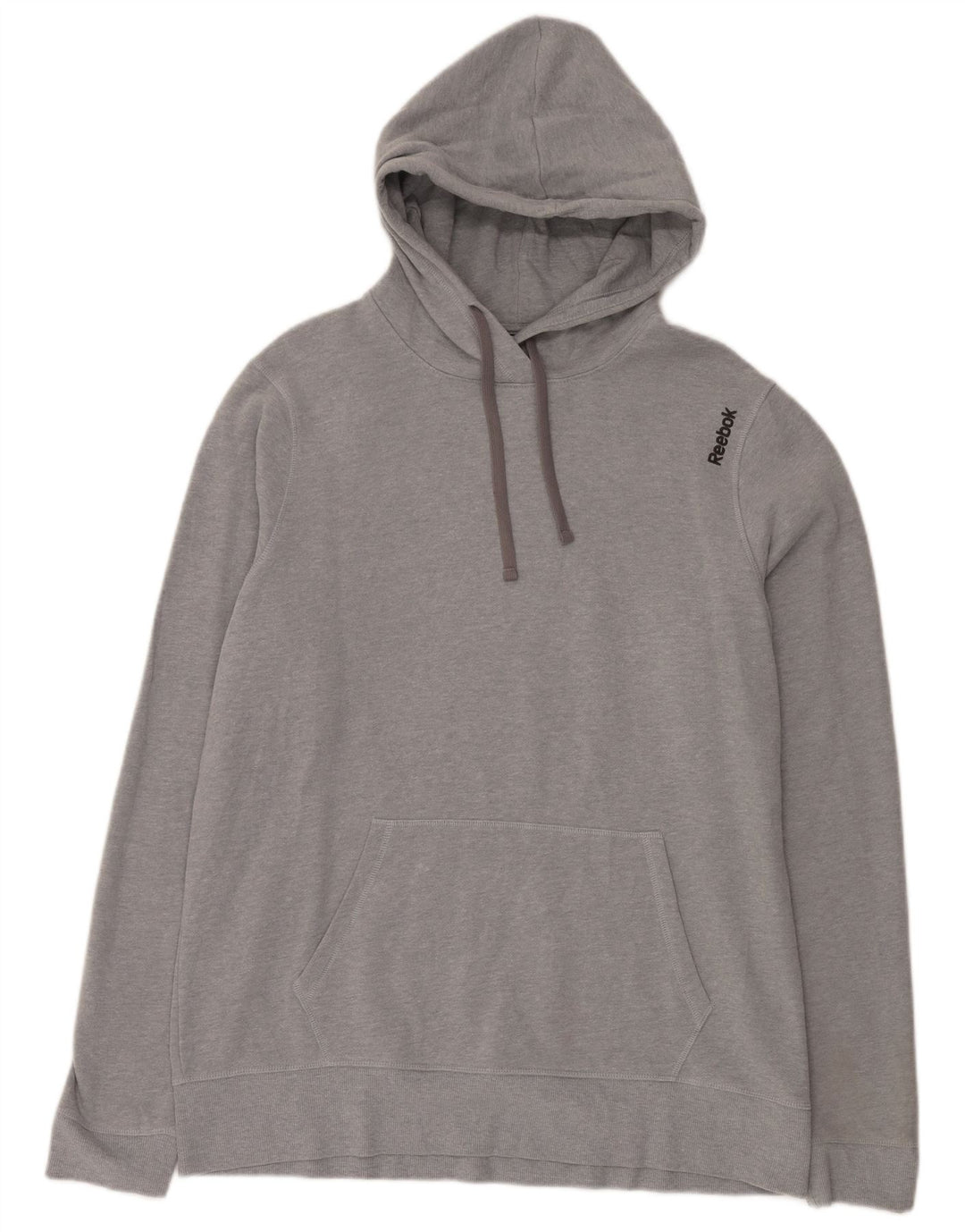 Reebok Mens Hoodie Jumper Large Grey Cotton