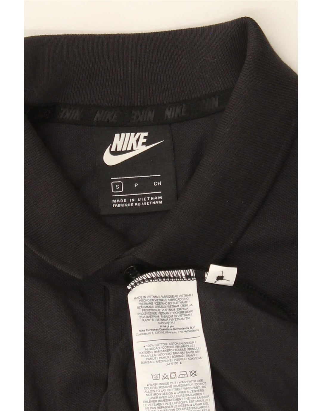 Nike Mens Polo Shirt Small Black Cotton