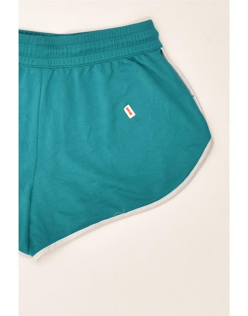 UNDER ARMOUR Womens Heat Gear Graphic Sport Shorts UK 4 XS Green Polyester | Vintage Under Armour | Thrift | Second-Hand Under Armour | Used Clothing | Messina Hembry 