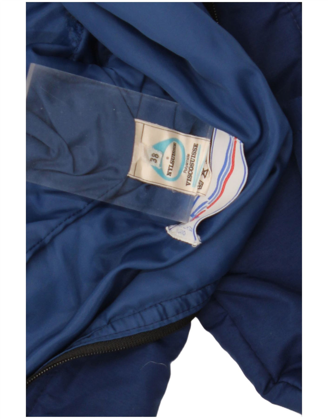 NYLSUISSE Womens Hooded Windbreaker Jacket EU 38 Medium Navy Blue Viscose